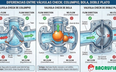 Diferencias entre válvulas check de columpio, de bola y de doble plato
