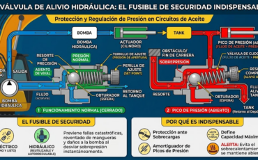 ¿Qué es una válvula de alivio hidráulica y por qué es considerada el «fusible de seguridad» indispensable en un circuito de aceite?