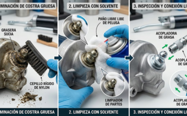 ¿Cómo se debe limpiar la cabeza de las graseras antes de conectar la acopladora para evitar meter contaminantes al rodamiento?