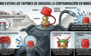 ¿Cómo evitan los tapones plásticos para graseras el ingreso de polvo, agua a presión y tierra en entornos mineros exigentes?