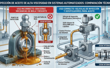 ¿Se pueden emplear las mismas graseras mecánicas para la inyección de aceites de alta viscosidad en sistemas automatizados?