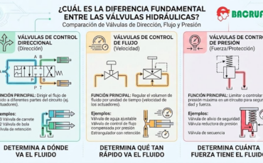 ¿Cuál es la diferencia fundamental entre las válvulas hidráulicas direccionales, las válvulas de control de flujo y las válvulas de presión?