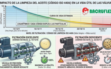 ¿Cómo influye el nivel de filtración del aceite (código ISO de limpieza) en la vida operativa útil de las válvulas hidráulicas de la maquinaria?