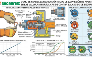 ¿Cómo se realiza la regulación inicial de la presión de apertura en las válvulas hidráulicas de contra balance o de seguridad?