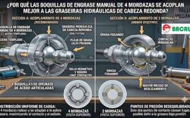 ¿Por qué las boquillas de engrase manual de cuatro mordazas se acoplan mejor a las graseras hidráulicas de cabeza redonda?