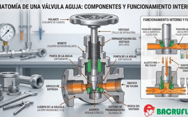 Anatomía de una válvula aguja, componentes y funcionamiento interno