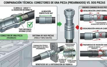 ¿Por qué los conectores prearmados para mangueras hidráulicas reducen drásticamente los errores técnicos de desalineación durante el prensado?
