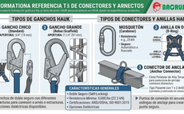 ¿Qué tipo de conectores e ganchos utilizan los dispositivos Hauk?