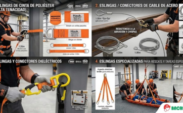 ¿Qué tipos de eslingas de seguridad ofrece la marca Hauk?