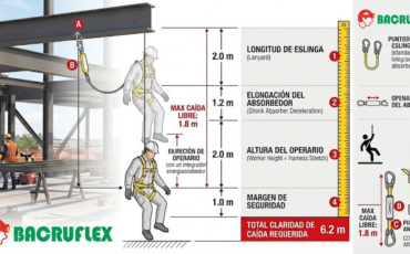 ¿Cuál es la distancia de caída libre recomendada al usar una eslinga con absorbedor?