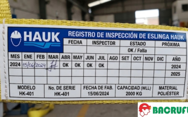 ¿Cómo leer la etiqueta de inspección de una eslinga Hauk?