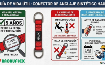 ¿Cuál es la vida útil de un conector de anclaje sintético Hauk?