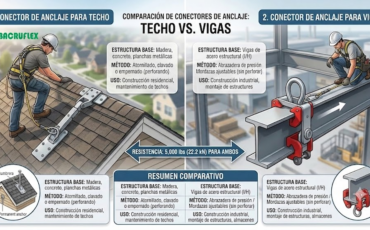 ¿Qué diferencias hay entre un conector de anclaje para techo y uno para vigas?