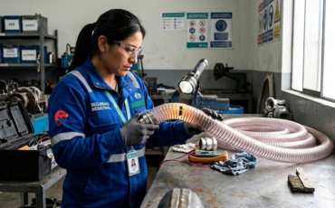¿Cómo se realiza la inspección visual del filamento conductor a través de las paredes de la manguera con espiral de cobre para descartar cortes internos?