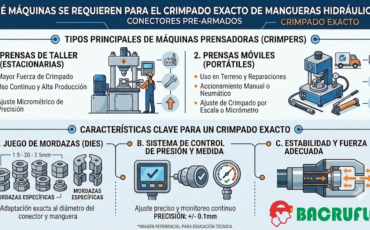 ¿Qué tipo de máquinas de prensar se requieren para asegurar el crimpado exacto de los conectores pre armados para mangueras hidráulicas?